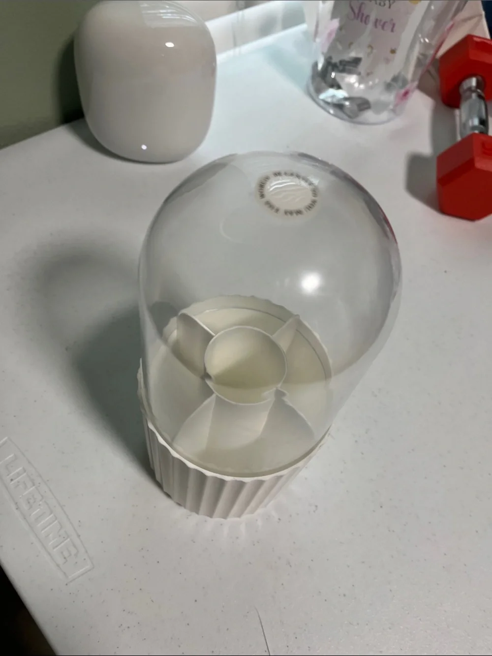 Covered makeup brush holder